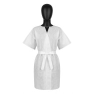 Vienreizlietojams halāts ar īsām piedurknēm Vienreizlietojams halāts ar īsām piedurknēm