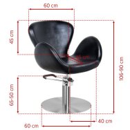 Juuksuritool GABBIANO HAIRDRESSING CHAIR AMSTERDAM ROUND BLACK