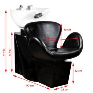 Juuksuri valamu GABBIANO PROFESSIONAL HAIRWASHER AMSTERDAM ROUND BLACK SEAT