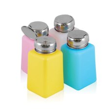 Hromētas pudeles ar pumpīti 180 ml, dažādās krāsās