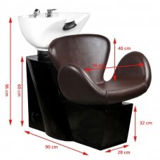 Kirpyklos plautuvė GABBIANO PROFESSIONAL HAIRWASHER AMSTERDAM ROUND BROWN SEAT