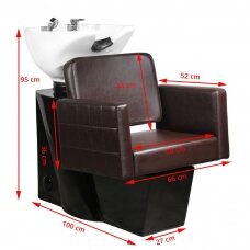 Kirpyklos plautuvė GABBIANO PROFESSIONAL HAIRWASHER CHAIR ANKARA BLACK BASE BROWN SEAT