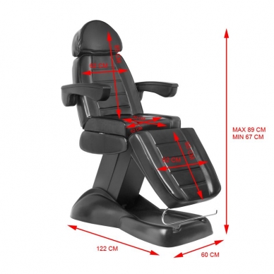 Fotel kosmetyczny ELECTRIC 3 MOTORS LUX BLACK 7