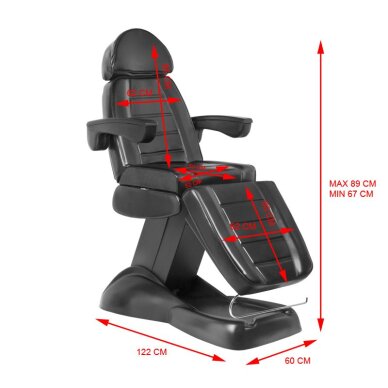 Kosmetologinis krėslas ELECTRIC 3 MOTORS LUX BLACK 7