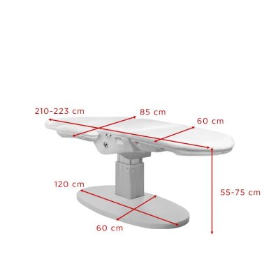 Kosmetoloģijas krēsls Eclipse 2240 Electric 3 Motor White 2