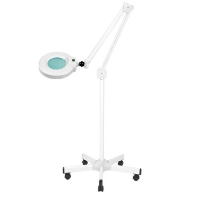 Fotel kosmetyczny HYDRAULIC WHITE + Lampa kosmetyczna z lupą i statyw S5 5D 12W WHITE 5
