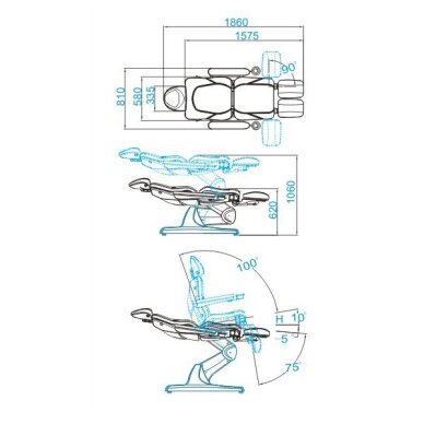 Kosmeetikatool AZZURRO 870 PEDI ELECTRIC 3 MOTOR WHITE 8