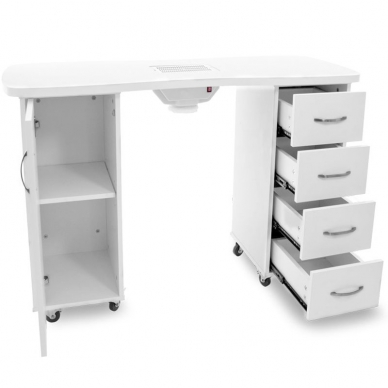 Manicure table with dust collector CABINETS WHITE 2