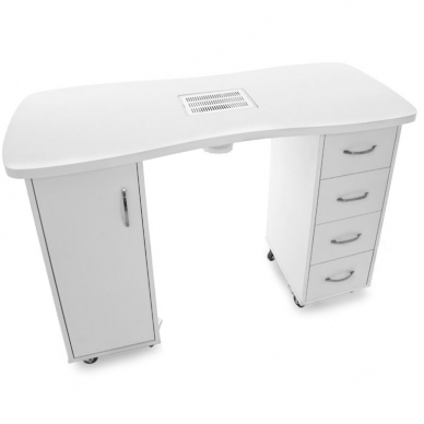 Manicure table with dust collector CABINETS WHITE 3