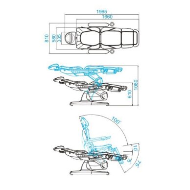 Kosmetologinis krėslas AZZURRO 870 ELECTRIC 3 MOTOR GREY 13