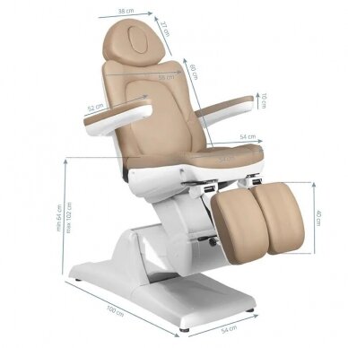 Fotel kosmetyczny AZZURRO 870 PEDI ELECTRIC 3 MOTOR Cappuccino 11