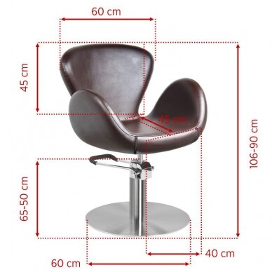 Hairdressing chair GABBIANO HAIRDRESSING CHAIR AMSTERDAM ROUND BROWN 1