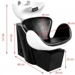 Kirpyklos plautuvė GABBIANO PROFESSIONAL HAIRWASHER AMSTERDAM ROUND BLACK WHITE SEAT