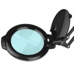 Kosmetologinė LED lempa su lupa GLOW 5D 8W (juodos spalvos, tvirtinama prie stalo)
