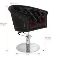 Kirpyklos kėdė GABBIANO HAIRDRESSING CHAIR LONDON BLACK Kirpyklos kėdė GABBIANO HAIRDRESSING CHAIR LONDON BLACK