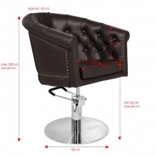 Kirpyklos kėdė GABBIANO HAIRDRESSING CHAIR LONDON BROWN