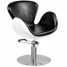 Frizieru krēsls GABBIANO HAIRDRESSING CHAIR AMSTERDAM ROUND BLACK WHITE