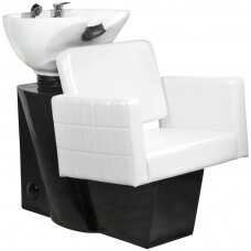 Kirpyklos plautuvė GABBIANO PROFESSIONAL HAIRWASHER CHAIR ANKARA BLACK BASE WHITE SEAT