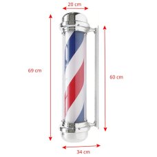 Seinalamp Pole Barber Shop BB-02, hõbedane