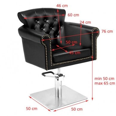 Frizieru krēsls GABBIANO PROFESSIONAL HAIRDRESSING CHAIR BERLIN VERSAILE BLACK 1