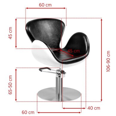 Kirpyklos kėdė GABBIANO HAIRDRESSING CHAIR AMSTERDAM ROUND BLACK WHITE 1 Kirpyklos kėdė GABBIANO HAIRDRESSING CHAIR AMSTERDAM ROUND BLACK WHITE 1