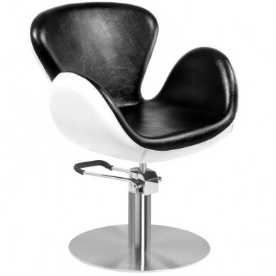 Frizieru krēsls GABBIANO HAIRDRESSING CHAIR AMSTERDAM ROUND BLACK WHITE