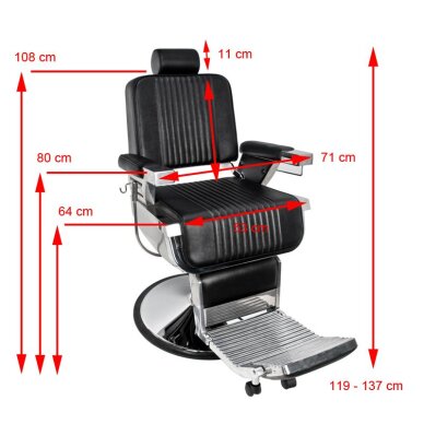 Парикмахерское кресло Barber Chair Gabbiano Royal Black 10