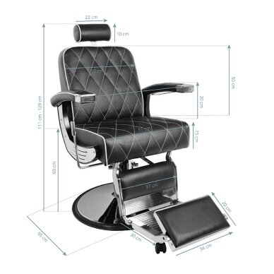 Juuksuritool Barber Chair Gabbiano Imperial Black 5
