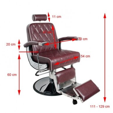 Kirpyklos kėdė Barber Chair Gabbiano Imperial Bordo 6