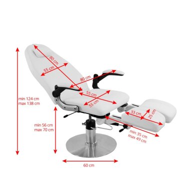 Fotel kosmetyczny hydrauliczny do pedicure Azzurro 713a biały 3 Fotel kosmetyczny hydrauliczny do pedicure Azzurro 713a biały 3