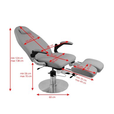 Cosmetology hydraulic pedicure chair Azzurro 713a Gray 3