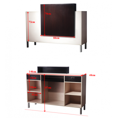 Vastuvõtulaud GABBIANO RECEPTION DESK LUXURY WHITE BROWN 1