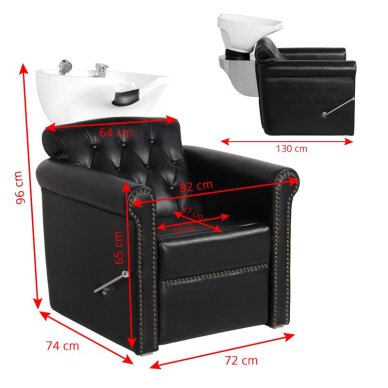 Friziera izlietne GABBIANO PROFESSIONAL HAIRWASHER BERLIN LUX BLACK 5 Friziera izlietne GABBIANO PROFESSIONAL HAIRWASHER BERLIN LUX BLACK 5