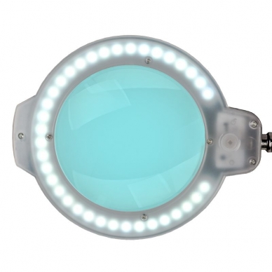 Kosmetoloģijas LED lampa ar palielināmo stiklu GLOW 5D/6 8W (melna, uz galda) 2