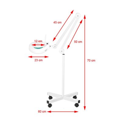 Kosmetoloģijas LED lampa ar palielināmo stiklu un statīvu 5D 12W 5