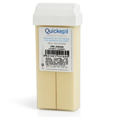 Quickepil cinko-argano vaškas depiliacijai volelyje 110g Quickepil cinko-argano vaškas depiliacijai volelyje 110g