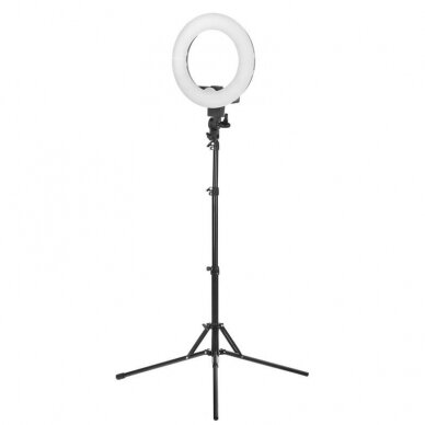 Kosmetologinė LED lempa makiažui su stovu RING LIGHT 12 35W BLACK