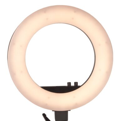 Kosmetologinė LED lempa makiažui su stovu RING LIGHT 18" 48W BLACK 4 Kosmetologinė LED lempa makiažui su stovu RING LIGHT 18" 48W BLACK 4