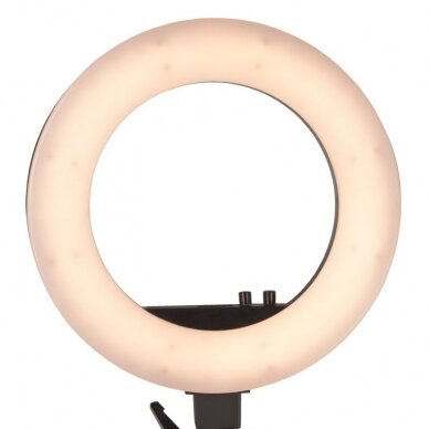 Kosmetologinė LED lempa makiažui su stovu RING LIGHT 18" 48W BLACK 4