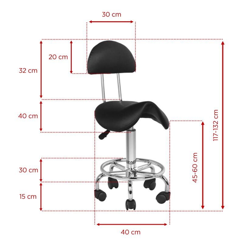 Kosmetoloģijas taburete STOOL BEAUTY 3 BLACK 4 Kosmetoloģijas taburete STOOL BEAUTY 3 BLACK 4
