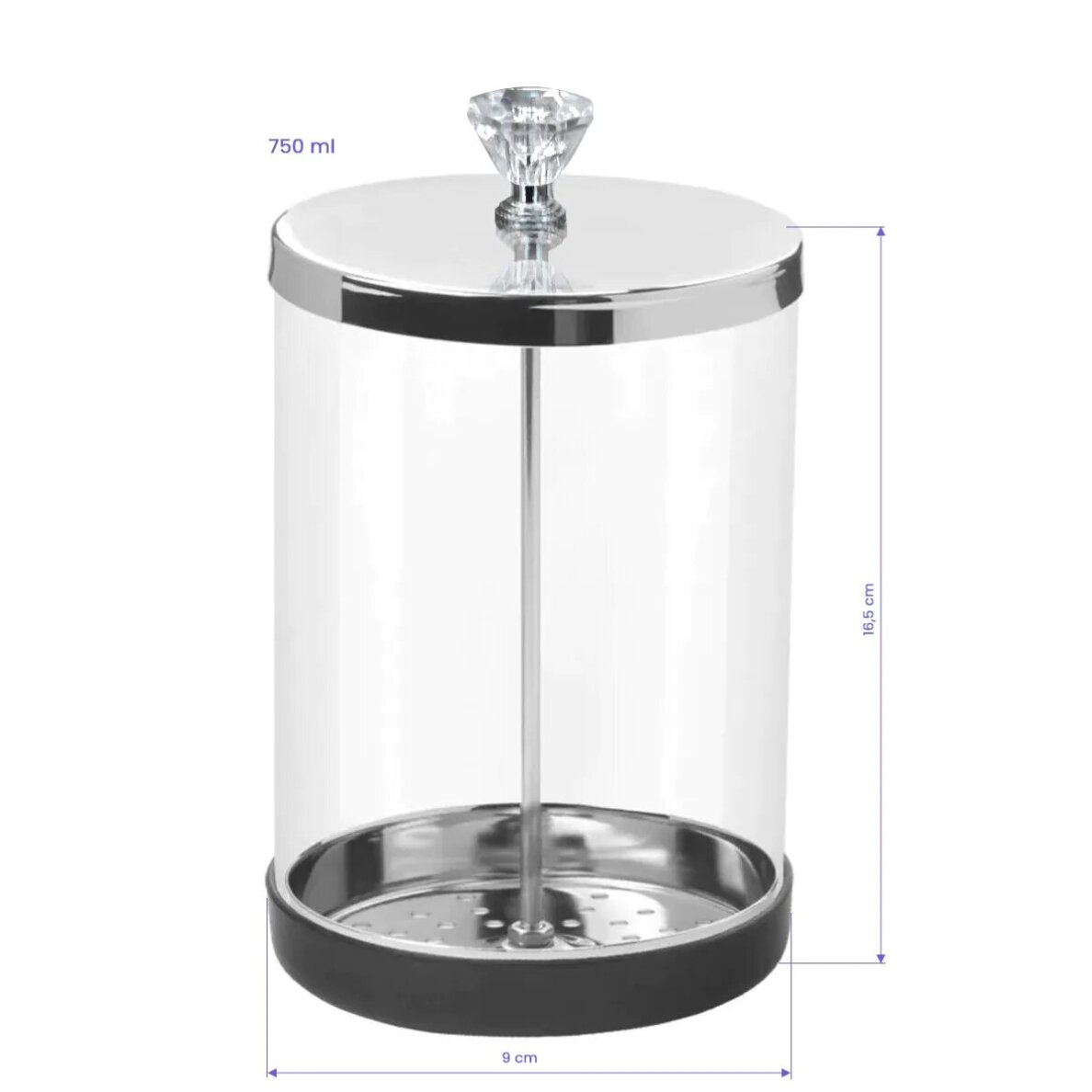 Pojemnik szklany do dezynfekcji narzędzi 750ml 1 Pojemnik szklany do dezynfekcji narzędzi 750ml 1