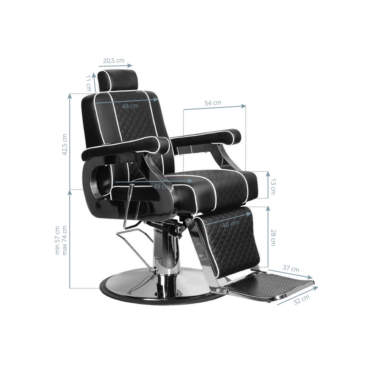 Парикмахерское кресло Gabbiano Paulo Barber Chair Black 6 Парикмахерское кресло Gabbiano Paulo Barber Chair Black 6