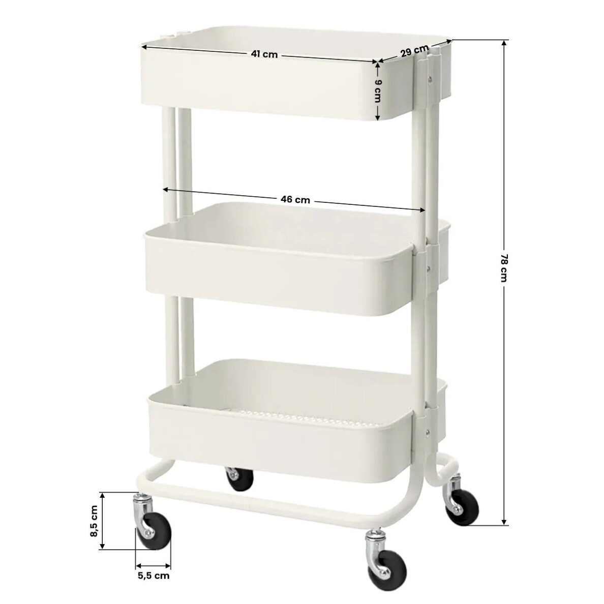 Cosmetic trolley HS05 White 1 Cosmetic trolley HS05 White 1