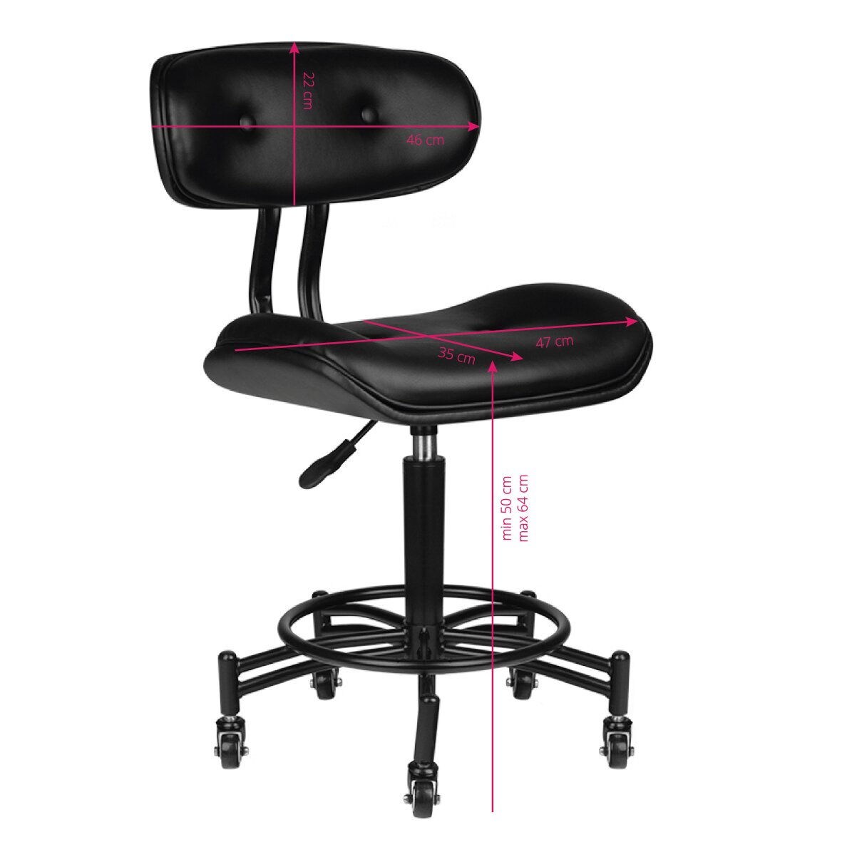Kosmetikerin hocker GABBIANO HAIRDRESSER STOOL FLORENCE BLACK 4 Kosmetikerin hocker GABBIANO HAIRDRESSER STOOL FLORENCE BLACK 4