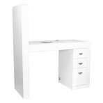 Manikürtisch mit Staubabsaugung COSMETIC DESK LEFT SHELF WHITE