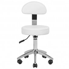 Taboret kosmetyczny do pedicure BEAUTY BACKREST PEDICURE  BASIC WHITE 38-43CM