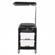 Cosmetology trolley - footrest for pedicure HELPER PLUS PEDICURE STOOL 2 BLACK/WHITE