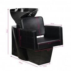 Hairdressing salon sink GABBIANO PROFESSIONAL HAIRWASHER CHAIR ANKARA BLACK BASE BLACK SEAT