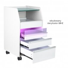 Kosmetologinis vežimėlis 984 su integruotu UV sterilizatoriumi GREY