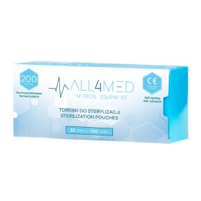 All4med sterilizavimo maišeliai autoklavui 57 mm x 105 mm 200 vnt. All4med sterilizavimo maišeliai autoklavui 57 mm x 105 mm 200 vnt.